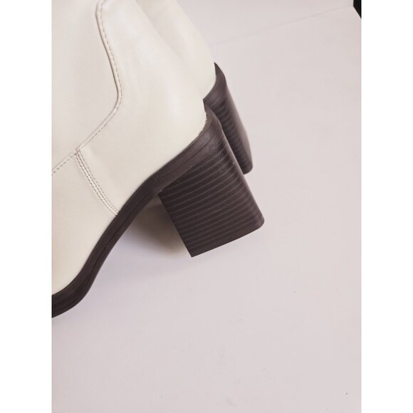 ASOS DESIGN Reverse Mid Heeled White Ivory Platform 80s 70s Sock Boots Shoes 8 - Picture 8 of 12